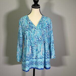 Lilly Pulitzer Marilina Women's Size XS Amalfi Blue Tunic NWT